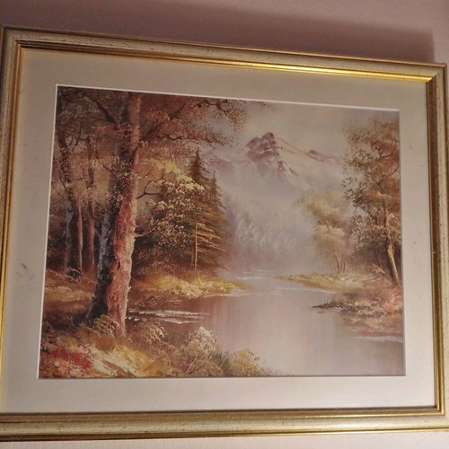 Wall frames set of 3 like new, handmade wood with glass and passepartout