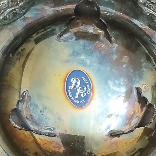 Set of 3 vintage silver-plated fondue dishes