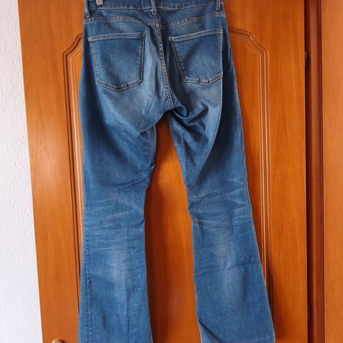 Zara women's straight-leg jeans like new, mid-rise, blue, size S