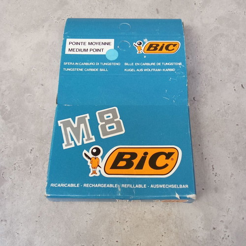 Bic M8 pen box used, 1980s display case