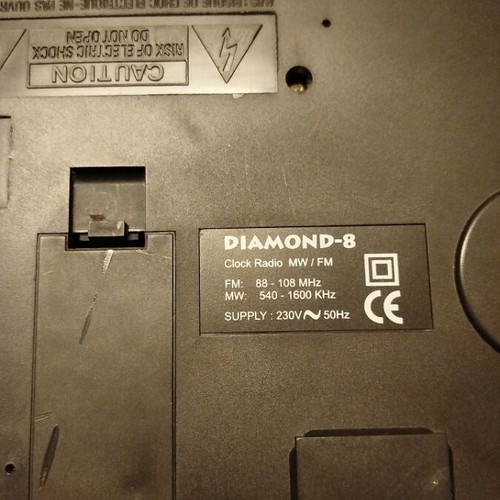 Diamond-8 radio clock alarm used, functional