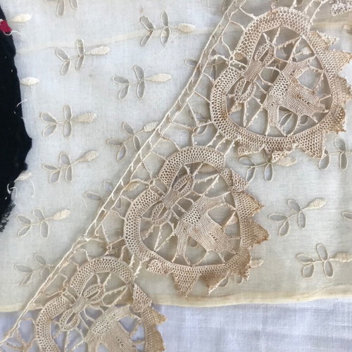Set of various embroidered linens used with minor imperfections