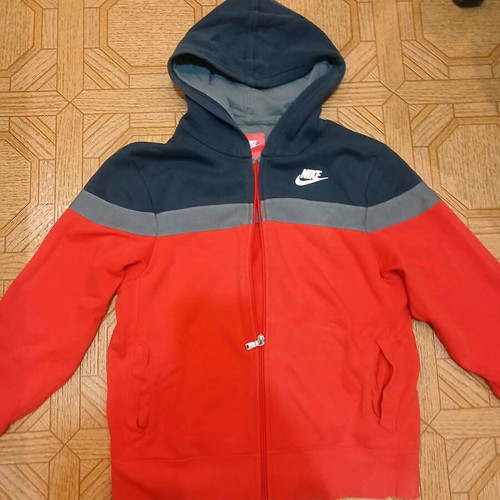Nike jacket used, gray and red, size 140 cm
