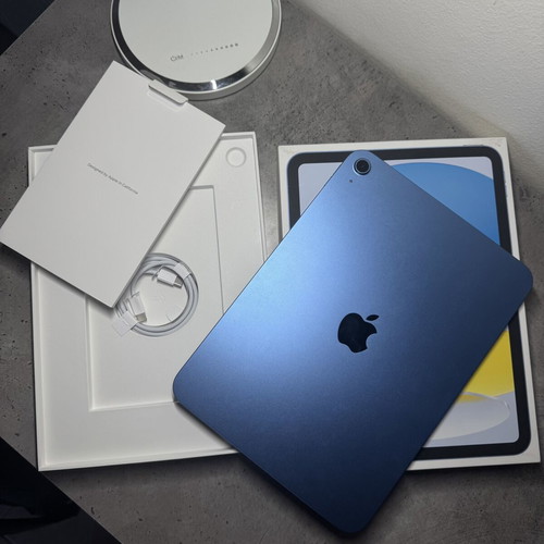 iPad A16 tablet 2025 with charging cable and box