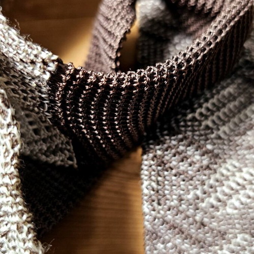 Invitation knitted tie new, vintage '90, linen, brown and beige