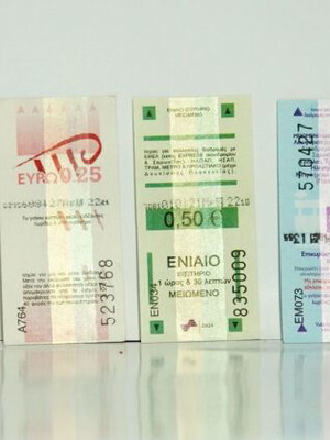 Athens transportation tickets used