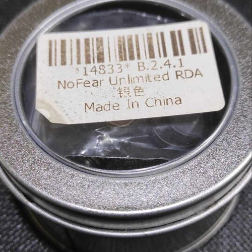 NoFear Unlimited 14mm BF RDA stainless steel like new