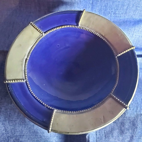 Ceramic plate/bowl used vintage Moroccan handmade 35 years old