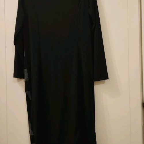 Mat dress black and grey elastic with draping, like new
