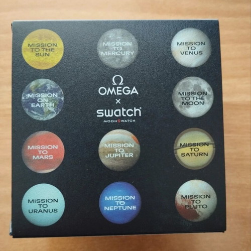 Swatch x Omega Bioceramic MoonSwatch Mission to Pluto watch with extra strap