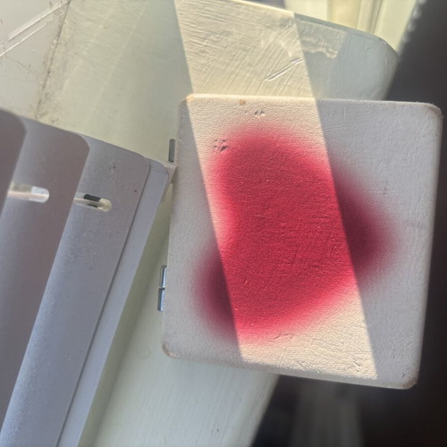 Mirror with red heart used