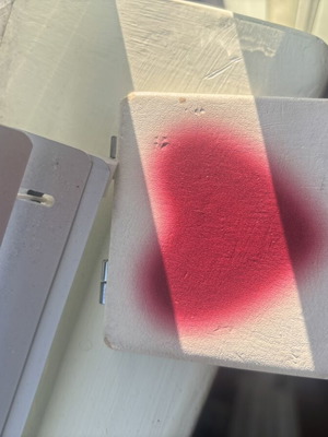 Mirror with red heart used