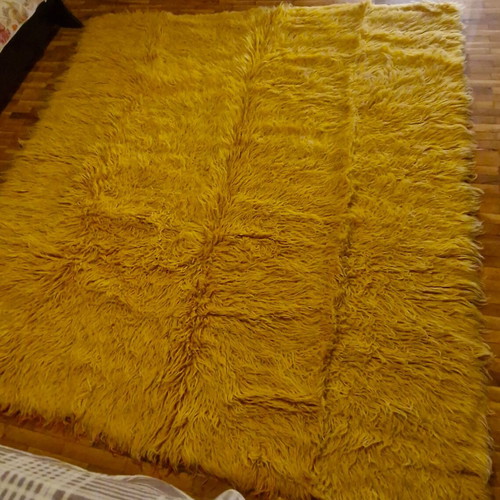 Flokati rug like new, handmade, 184x206 cm, wool