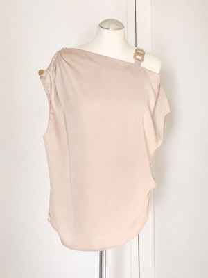 One Shoulder Satin Top Shein like new, champagne color, M