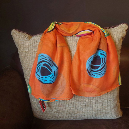 Colorful large scarf like new, shawl, pareo