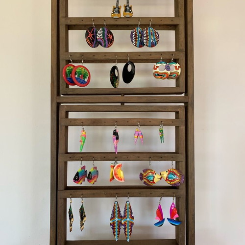 Wooden jewelry earring display stand new, rotating, large