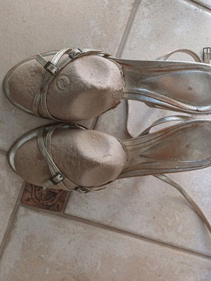 Gold leather sandals Giorgio Salustro size 40