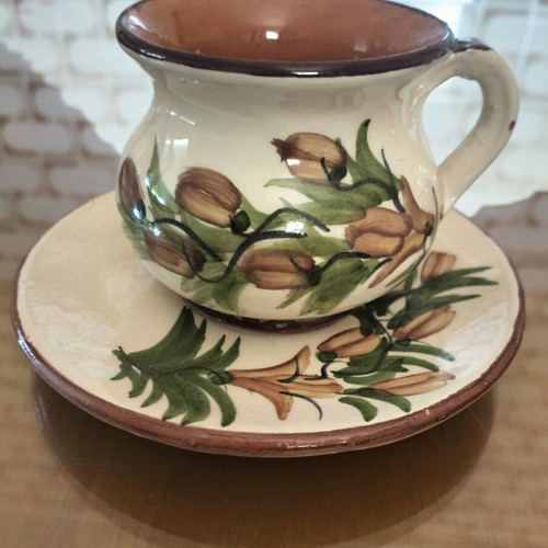Vintage handmade cups set from Lesvos, like new, earthy colors