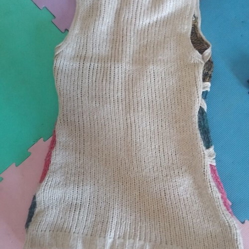 Knitted multicolor dress, one size