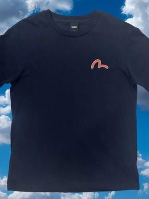 Evisu Graphic T-Shirt Navy Blue Size M Very Good Condition