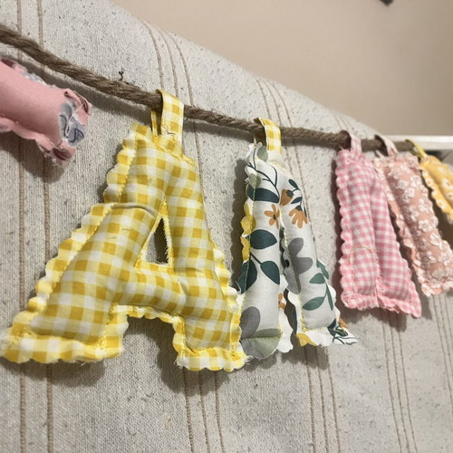 Handmade banner with names for home decoration