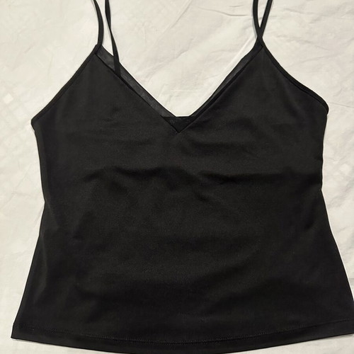 Zara lingerie top with V-neck and mesh detail, size L