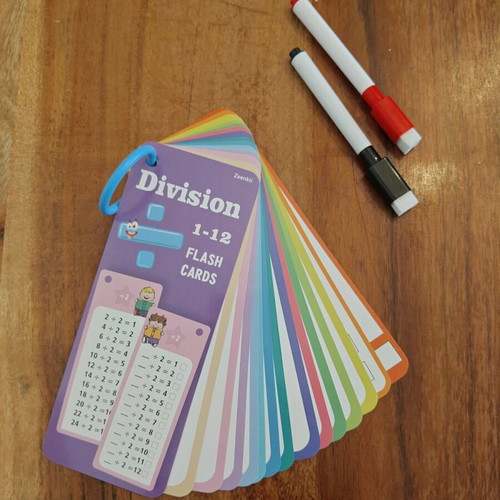 Flash Cards Division 1–12 new set with markers