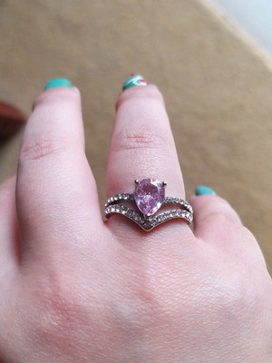 Ring stainless steel new with stones