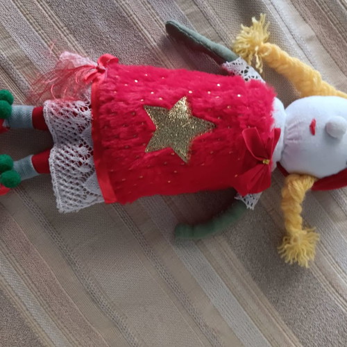 Handmade doll used, soft, 13 cm length
