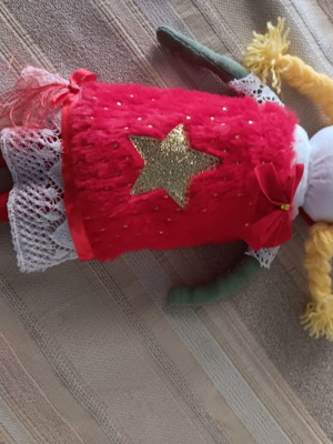 Handmade doll used, soft, 13 cm length