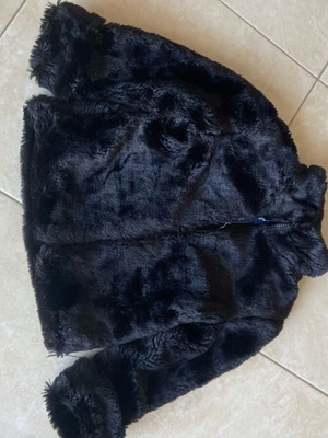 GAP girls' black faux fur jacket like new