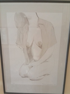 Takis Alexiou Nude Study Original Pencil Drawing 1987