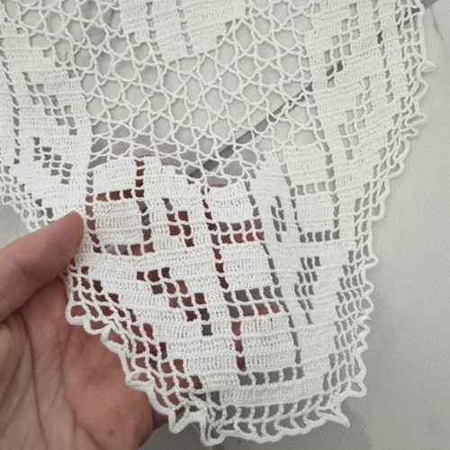 Set of two white handmade doilies like new