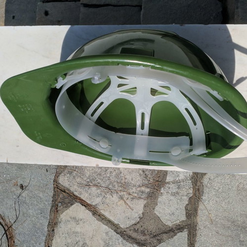 Safety helmet new, green, made in Italy