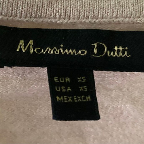 Massimo Dutti V-Neck Wool Sweater, Nude Pink-Beige, XS