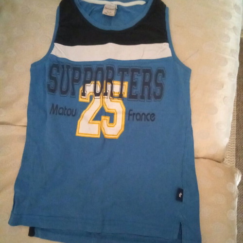 Matoufrance blue sleeveless shirt used for 10 years old