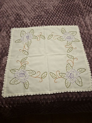 Handmade tablecloth with design like new 66x66cm