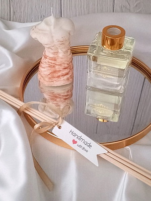 Premium Jo Malone Inspired Room Diffuser Set with Decorative Candle