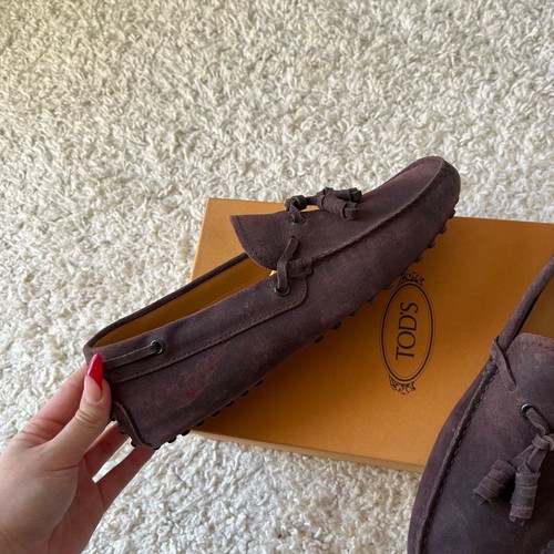 Tods suede men's loafers brown with tassel used, size 40