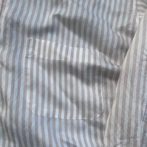 Zara Oversized Neutral Striped Button-Up Shirt Size XL Like New