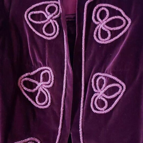 Women's velvet tailored suit like new, handmade with decorative details