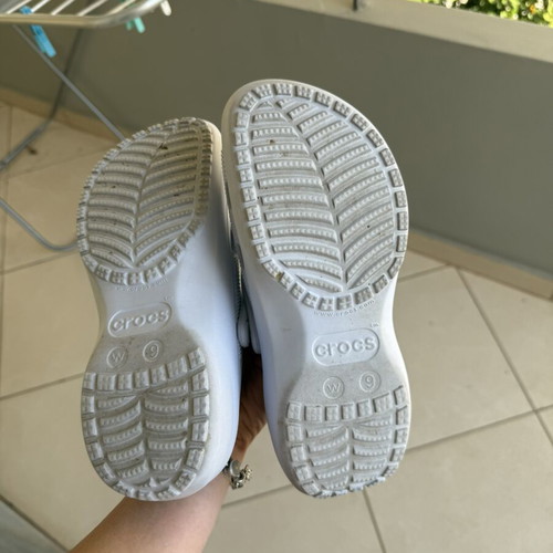 Crocs clogs with thick soft insole, pastel blue