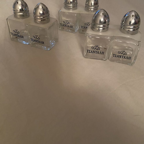 Vintage Ouzo Tsantali Salt and Pepper Sets, 3 pieces, like new