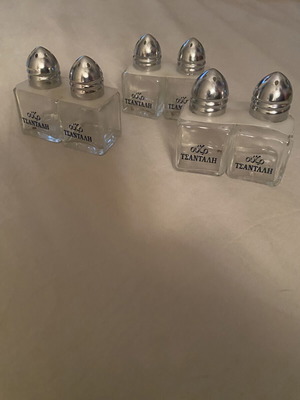 Vintage Ouzo Tsantali Salt and Pepper Sets, 3 pieces, like new