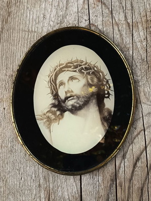Jesus Christ image used, 18 x 15 cm, circa 1900–1940