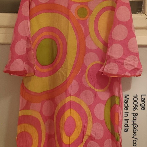 Kaftan 100% cotton made in India like new, pink multicolor
