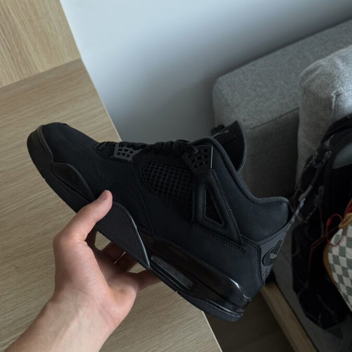 Jordan 4 Retro Black Cat sneakers like new, size 47.5, black