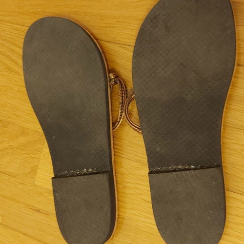 Women's leather sandals size 37 used with metal and stones