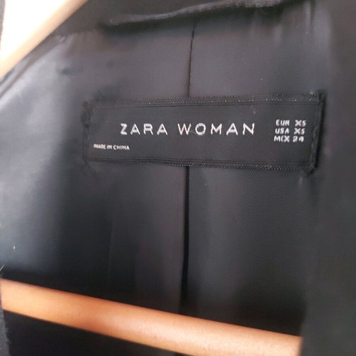 Zara wool coat black like new with double button row