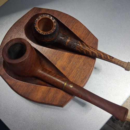 Savinelli and Handmade Tobacco Pipes with Wooden Stand, new
